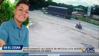 IMPRESIONANTE ACCIDENTE DE MOTOCICLISTA QUEDÓ REGISTRADO EN UN VIDEO