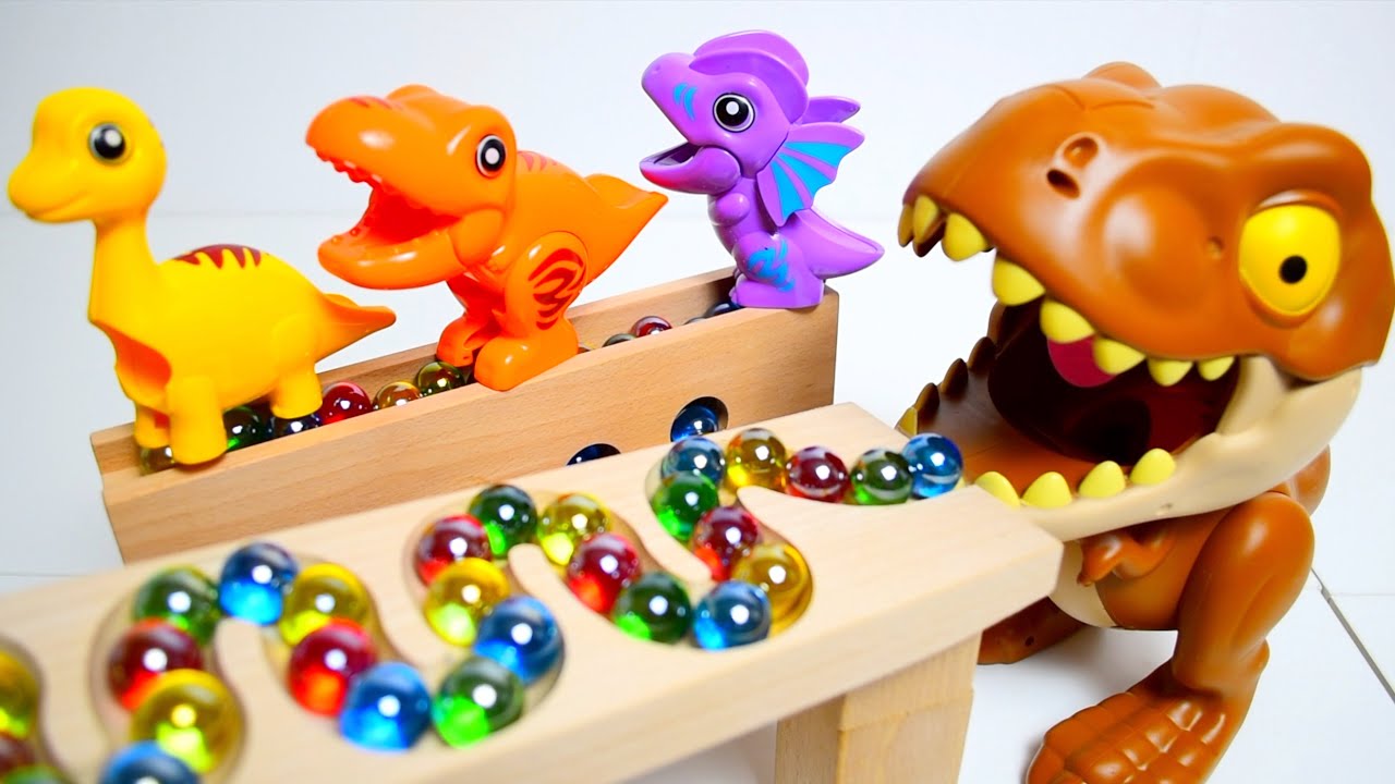 Marble Run Race ASMR☆HABA Slope Dinosaur WORLD Part 131