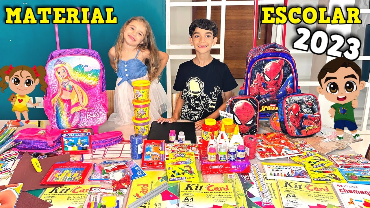COMPRANDO E ORGANIZANDO O MATERIAL ESCOLAR 2023 DO LUCAS ROCHA E MANUELA - FAMÍLIA ROCHA