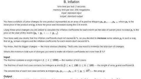 Codeforces Problem 1476B (Inflation)