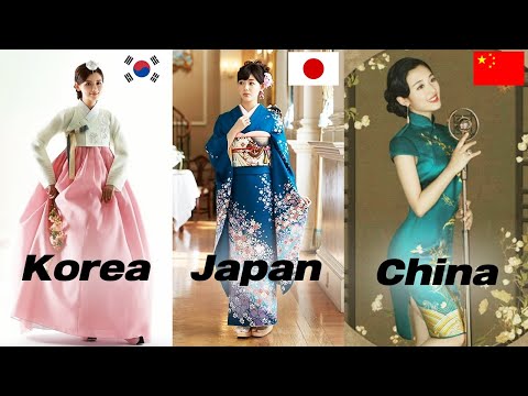 Chinese, Japanese, Korean Traditional Costume Difference