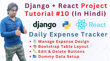 Django + React Project #10 (Hindi) | Manage Expense Page UI Design using Bootstrap and FontAwesome