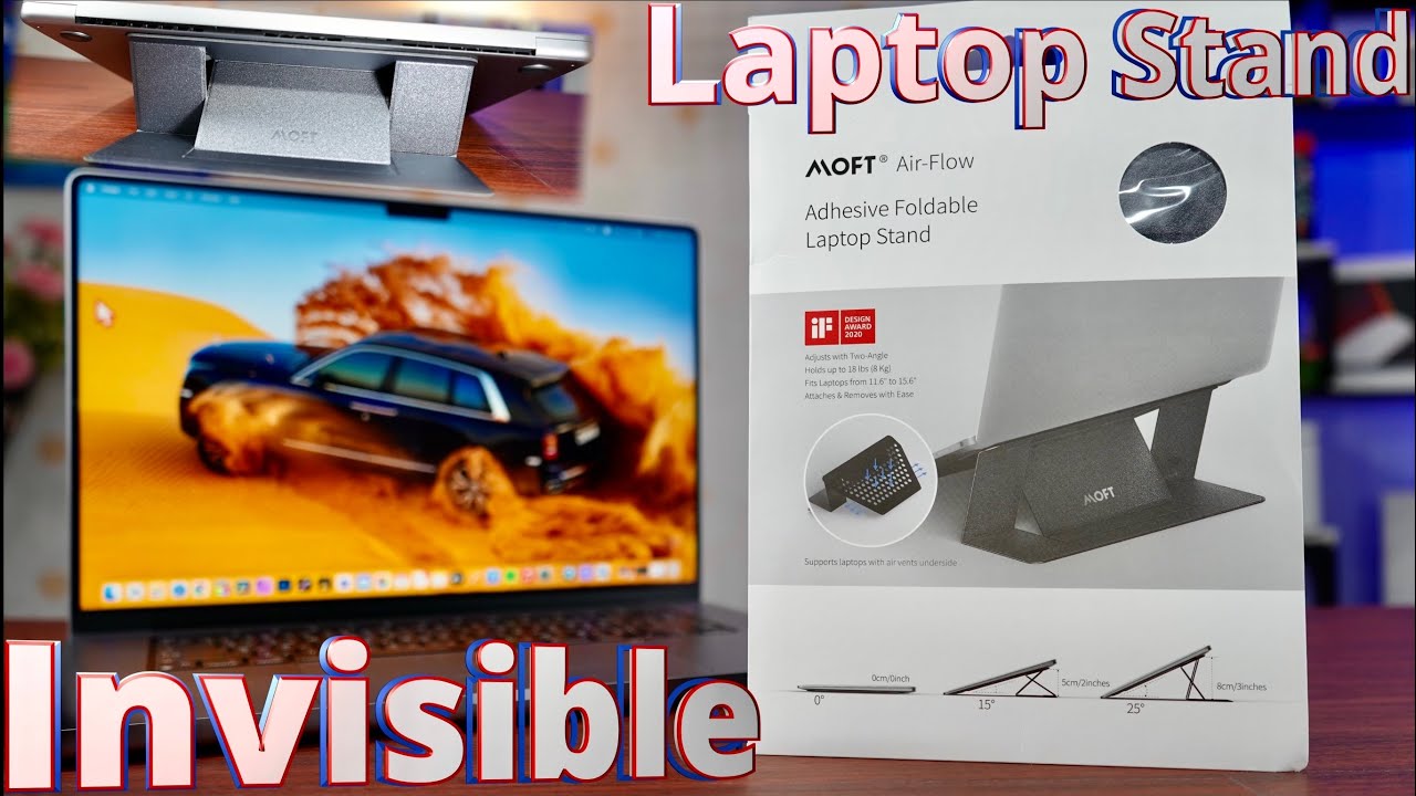 Air Argento Tablet e Laptop PRO MOFT- Supporto per Laptop Invisibile Traspirante Supporto per Netbook Pieghevole con Altezza Regolabile per MacBook 