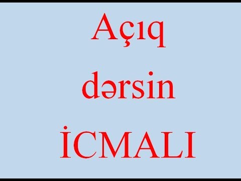 Video: Açıq Dərs Necə Qurulur