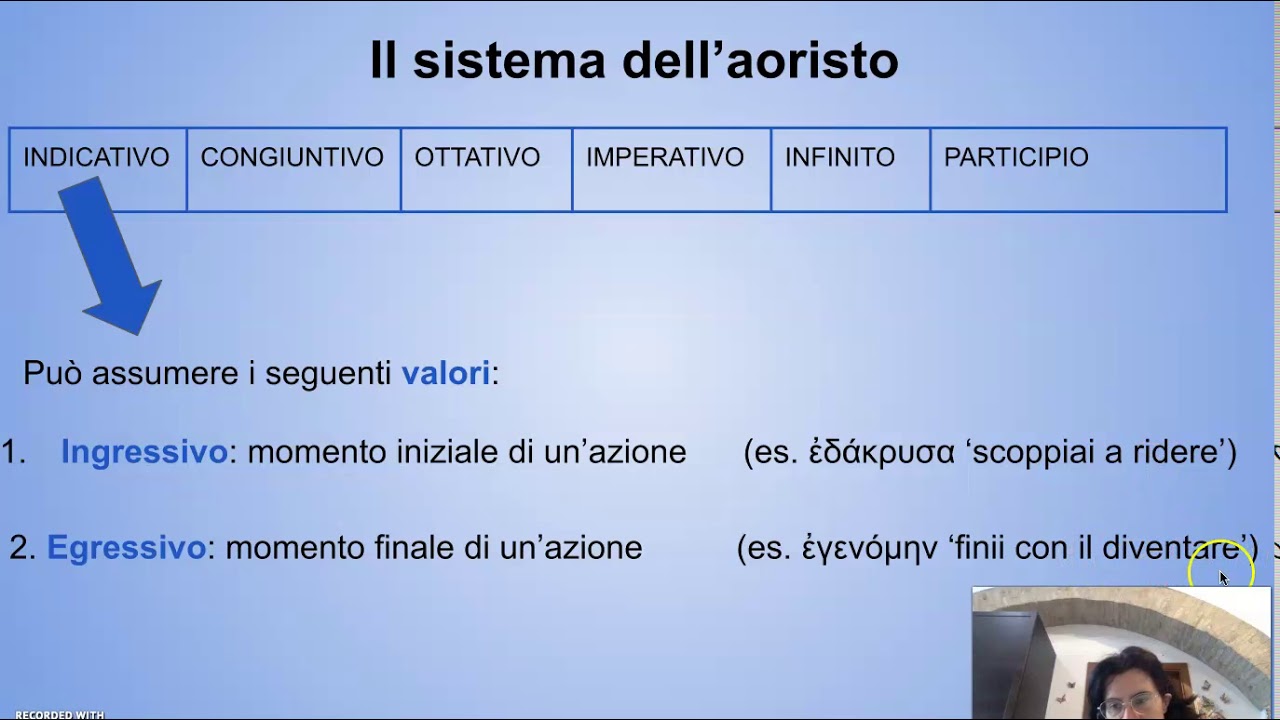 Aoristo, valori e traduzione dei modi finiti: video 1 - YouTube