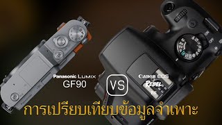การเปรียบเทียบข้อกำหนดระหว่าง Panasonic Lumix GF90 และ Canon EOS Rebel T6