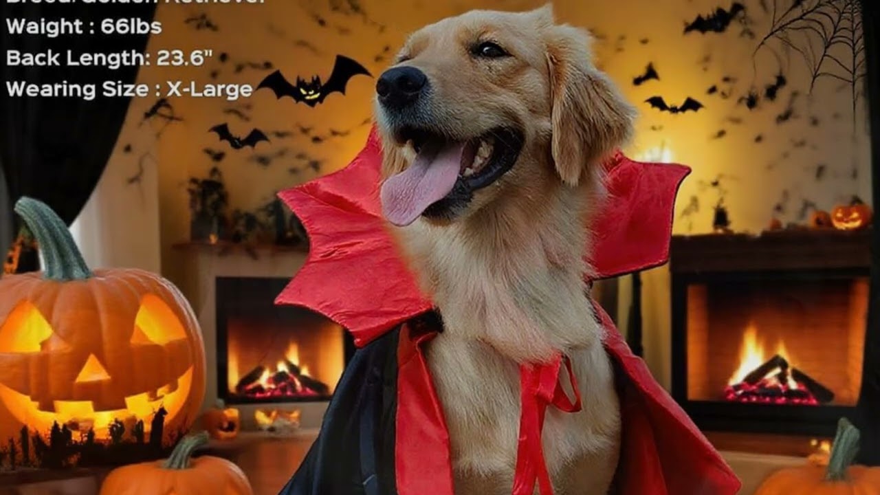 Vampire Vibes: Large Dog Halloween Costume 🧛‍♂️🐾 | Vampire Cape for Big Dogs!