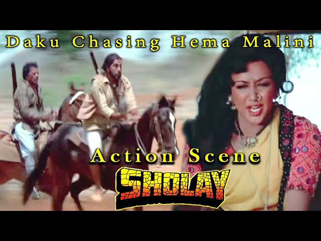 640px x 480px - Daku Chasing Hema Malini | Action Scene | Sholay Hindi Movie - YouTube