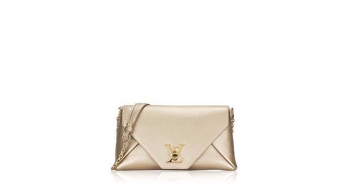 LOUIS VUITTON Love Note Metallic Calfskin Chain Shoulder Bag Gold