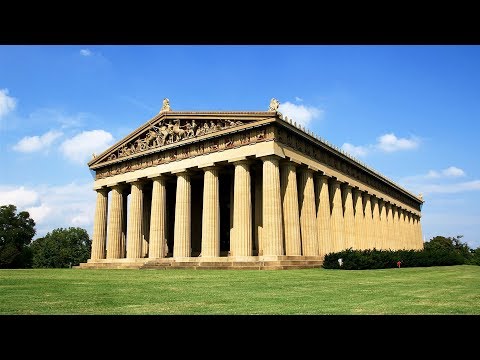 Which capital city contains the only replica of the Greek Parthenon?