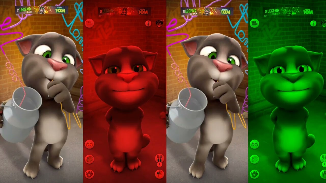 Talking Tom Funny Cat's Moments Cartoon Gameplay Android Video | Talking Tom Cat Color Effect Video