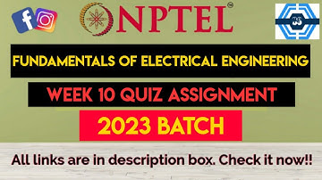 Fundamentals Of Electrical Engineering Week 10 Quiz Assignment Solution | NPTEL 2023 | SWAYAM