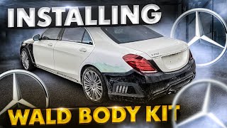 REBUILDING A CRASHED 2017 MERCEDES S550 W222 FROM COPART (PART # 2 INSTALLING WALD BODYKIT & PAINT)