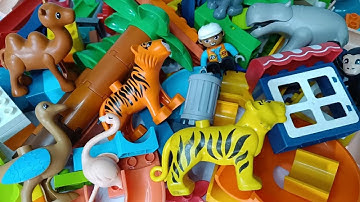 Satisfying Building Blocks ASMR Marble Run wild animals course Part 92