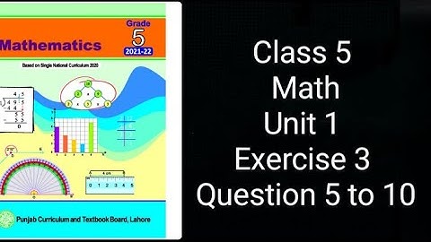 Class 5 Math | Unit 1 Exercise 3 Q5 to Q10 | Whole Numbers Operations | KPK Textbook