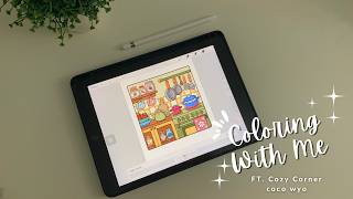 iPad Speed Coloring ✏️ Cozy Corner by Coco Wyo | Soft Piano & Fireplace Ambience screenshot 5