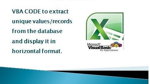 VBA code to extract unique values from column to display in horizontal format