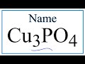 Copper Compounds and Phosphate Ions