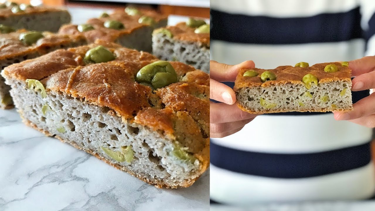 Focaccia al grano saraceno senza glutine. Buckwheat focaccia, gluten and lactose free.