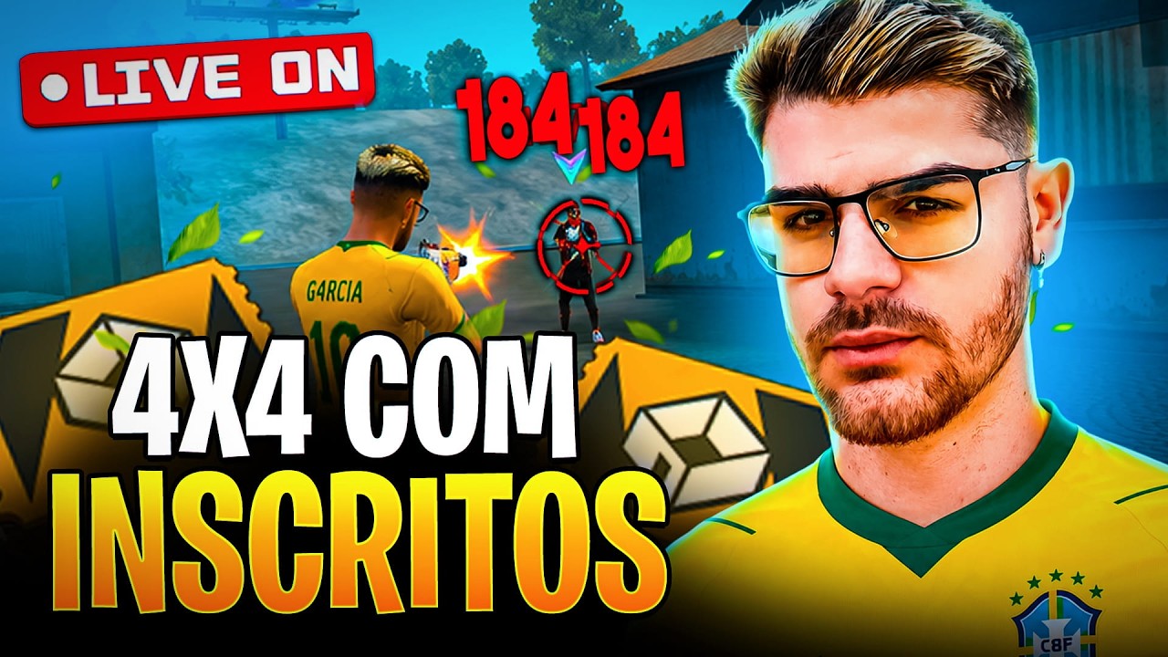 🔥 LIVE FF 🔥 FREE FIRE – AO VIVO 🔥 4X4 + 6X6 COM INSCRITOS 🔥 SALA PERSONALIZADA #200k
