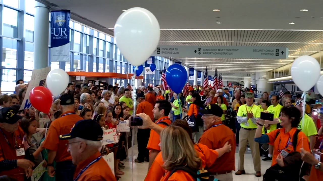 Honor Flight Rochester NY Airport 102217 YouTube