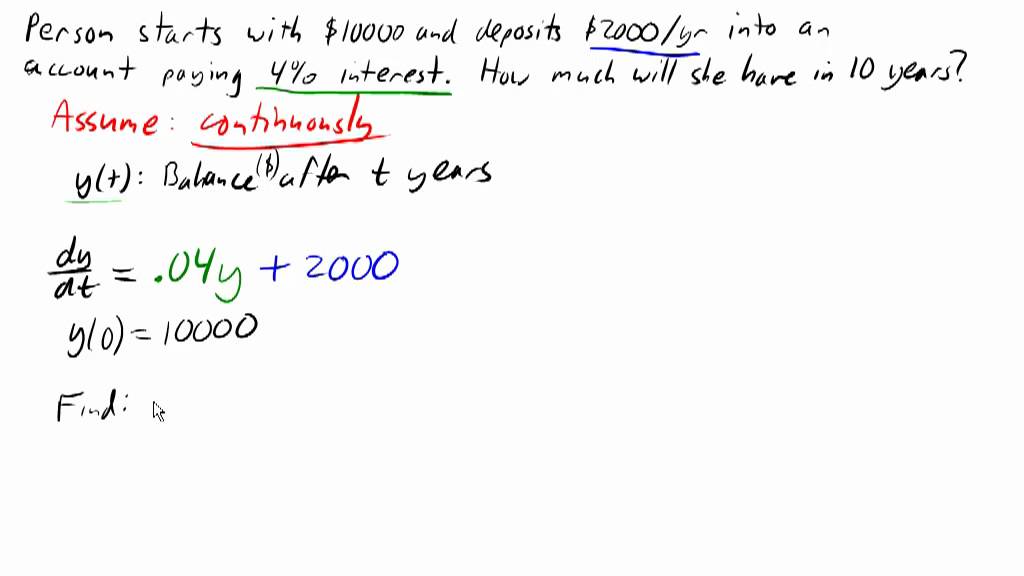 Annuity using differential equations YouTube
