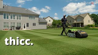 How to Mow Thick Lawn Stripes #golfcourselawn