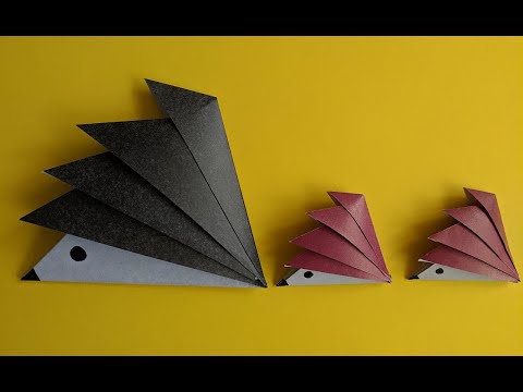 Оригами ежик с шишками