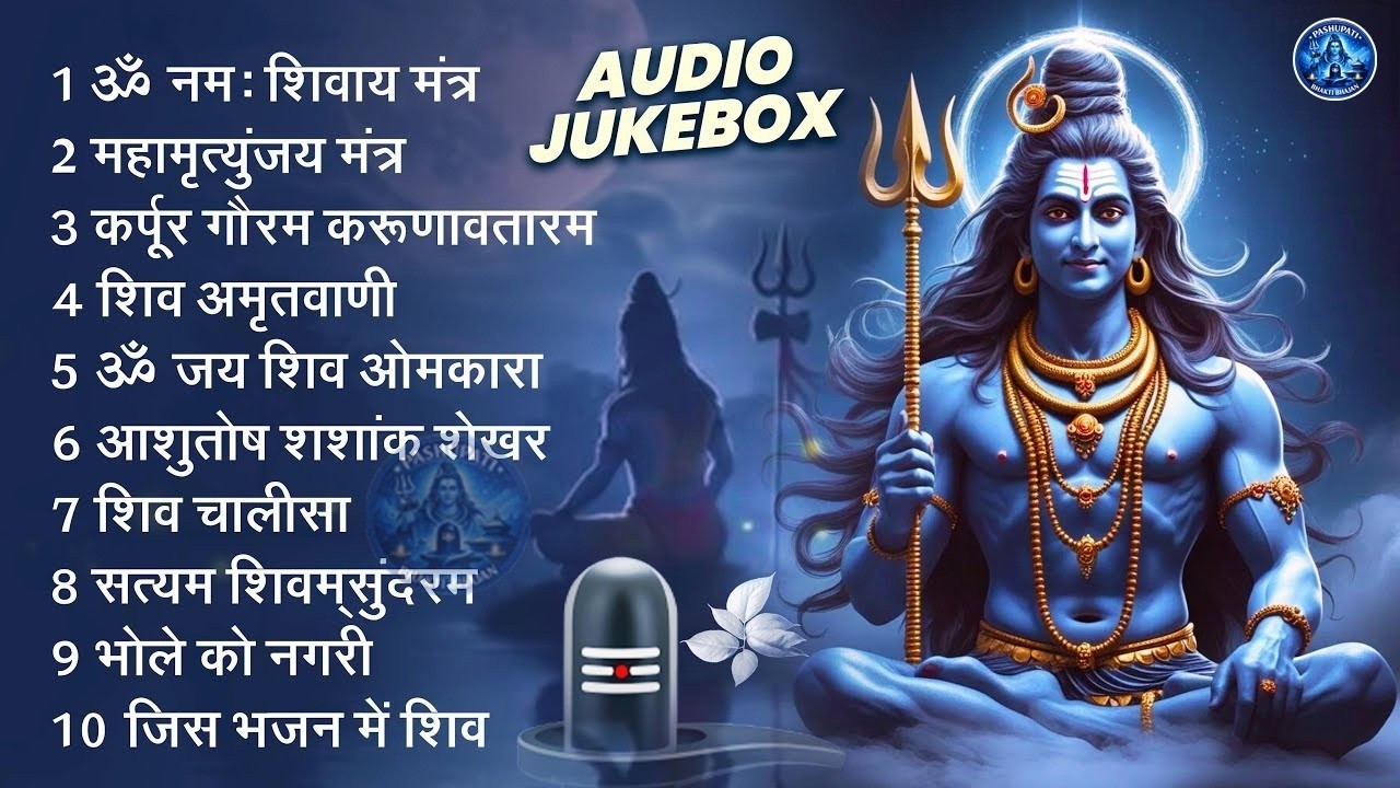 भक्ति भजन - ॐ नमः शिवाय, आशुतोष शशाँक शेखर, कर्पूर गौरम करुणावतारं,  शिव अमृतवाणी व शिव आरती