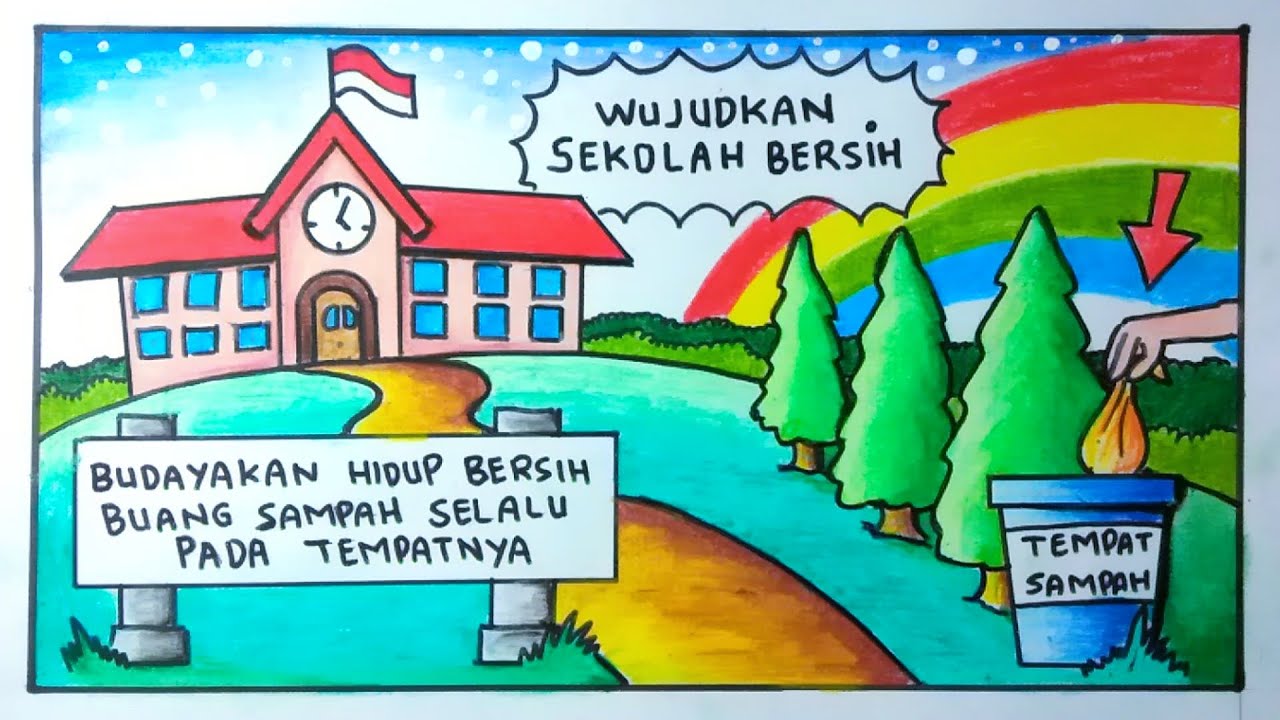 Membuat Poster  Kebersihan  Gambar  Poster  Menjaga Kebersihan  Lingkungan Youtube Kebersihan  