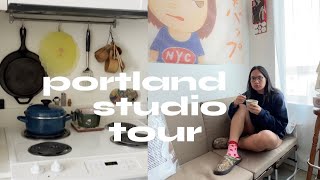 *small* studio apartment tour // 310 sqft in portland arts district