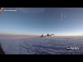 The videos show previously unseen video of two intercepts of Russian fighter Jets