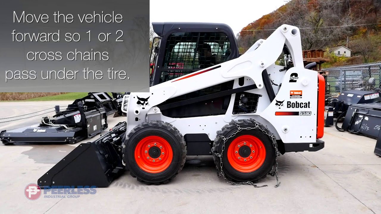 Peerless SkidSteer Loader Square Alloy Chains 4 Link YouTube