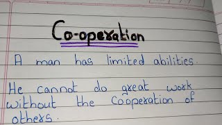 10 lines on Co-operation// Essay on Cooperation in english// Few Sentences about Cooperation