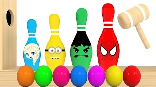 Colors For Kids To Learn With Bowling Balls Wooden Xylophone Hammer For Children - Colours For Kids