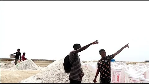Songor Salt Mining  In Ada.  The Largest Salt Production In Ghana.
