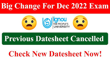 Big Change! New Datesheet for IGNOU Dec 2022 Exam