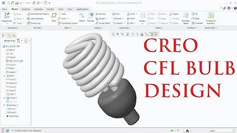 How to design CFL Bulb using Helix in CREO (13 Mins)