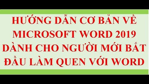 Hướng dẫn cơ bản về Microsoft Word 2019 dành cho người mới bắt đầu