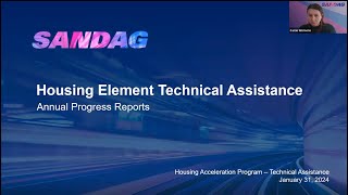 SANDAG HAP Regional Training – Annual Progress Report Webinar