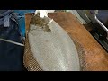 Huge FLAT Fish Japanese Filleting SKILLS | Japanese Halibut Fish Cleaning |  Hirame Olive Flounder