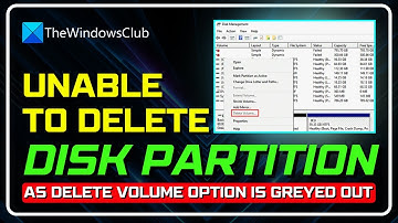 Unable to delete Disk Partition as Delete Volume option is greyed out on Windows 11/10