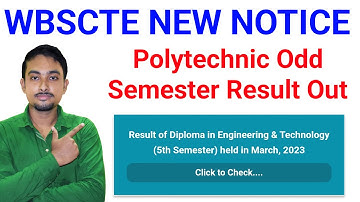 Wbscte New Notice Polytechnic odd Semester Result out || সবাই দেখে নাও