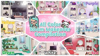 ALL COLOR BLACK, WHITE, PURPLE, PINK, RED, GREEN, YELLOW & BLUE ROOM DESIGN Part 1 | Toca NecoLawPie