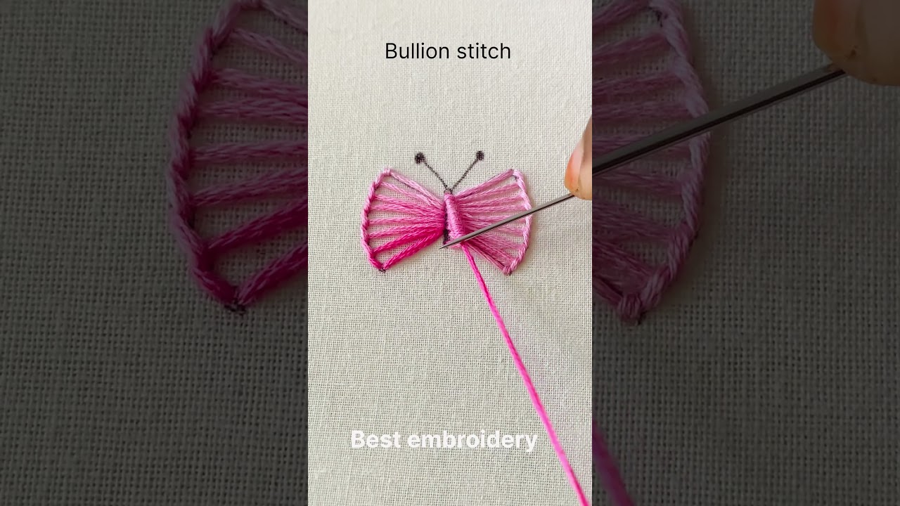 Beautiful and simple butterfly embroidery tutorial