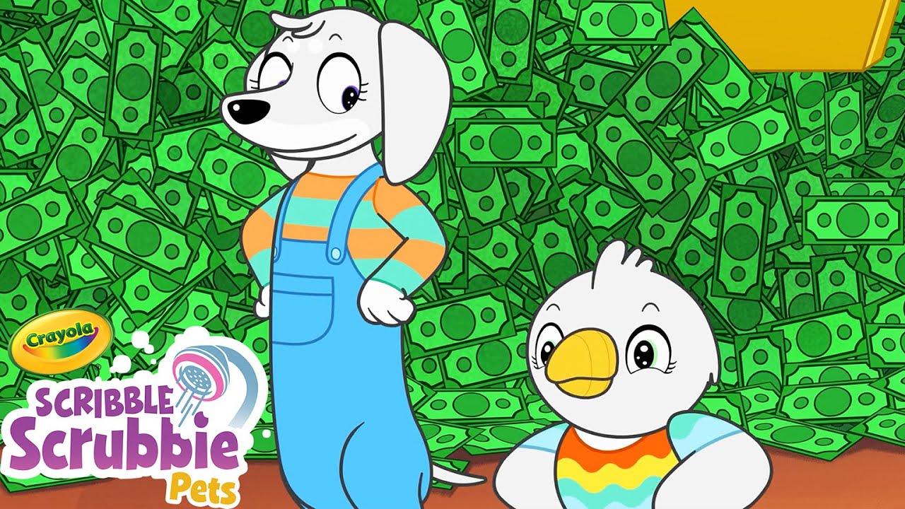 We Became Rich!! 💵 Crayola Scribble Scrubbie | Funny Cartoons for Kids
