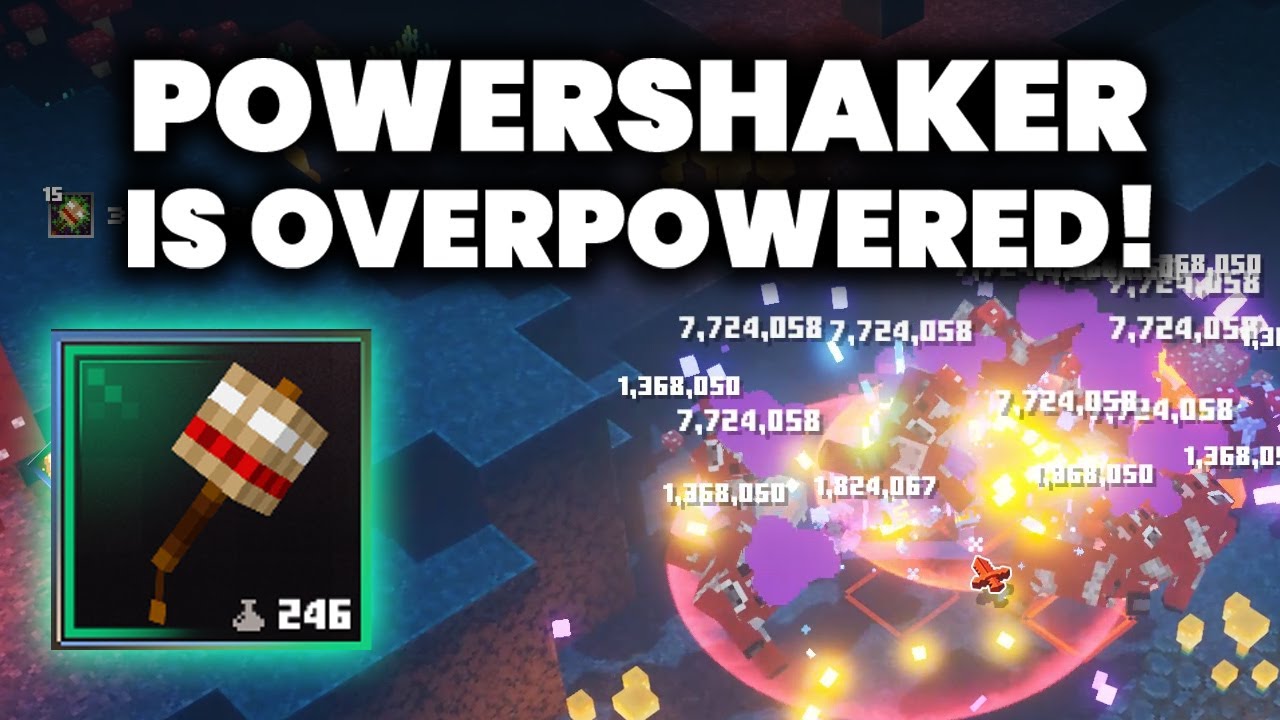 POWERSHAKER 30,000,000 CC DAMAGE! - Most OP Artifact in Minecraft Dungeons