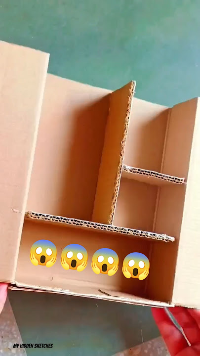 Mini Almari from Wasted Cardboard Box😱 #diy #minicraft #almari #bestoutofwaste #reuse #shorts