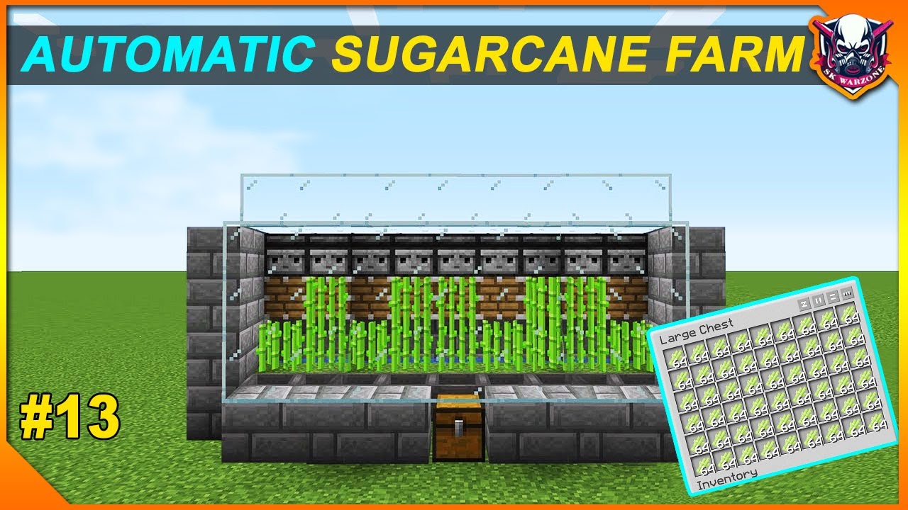 How to make sugar Cane Farm in @minecraft | Full-Auto SUGAR CANE FARM ...