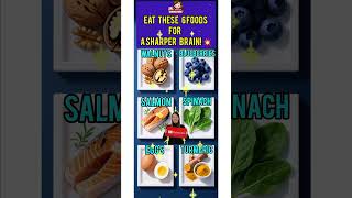 6 Science-Backed Foods That Boost Brain Power 🧠#healthtips #youtubeshorts #brainhealth